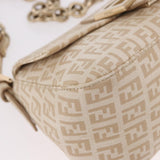Fendi Zucchino Beige Canvas Chain Mamma Baguette