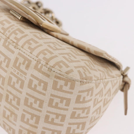 Fendi Zucchino Beige Canvas Chain Mamma Baguette