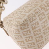 Fendi Zucchino Beige Canvas Chain Mamma Baguette
