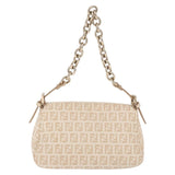 Fendi Zucchino Beige Canvas Chain Mamma Baguette