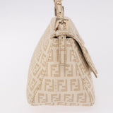 Fendi Zucchino Beige Canvas Chain Mamma Baguette