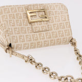 Fendi Zucchino Beige Canvas Chain Mamma Baguette