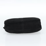 Fendi Black Suede Baguette Shoulder Bag with Red FF Hardware
