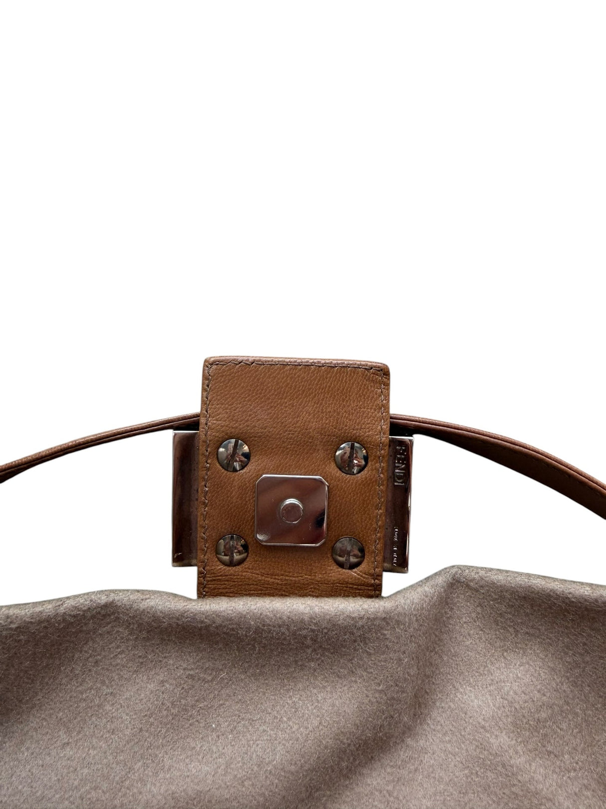 Fendi brown cashmere baguette bag