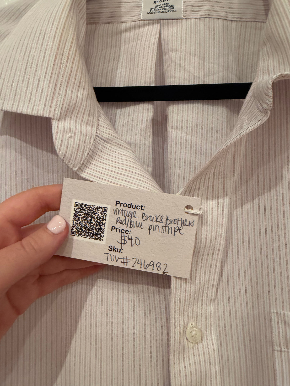 Vintage brooks brothers red/blue pinstripe #246982