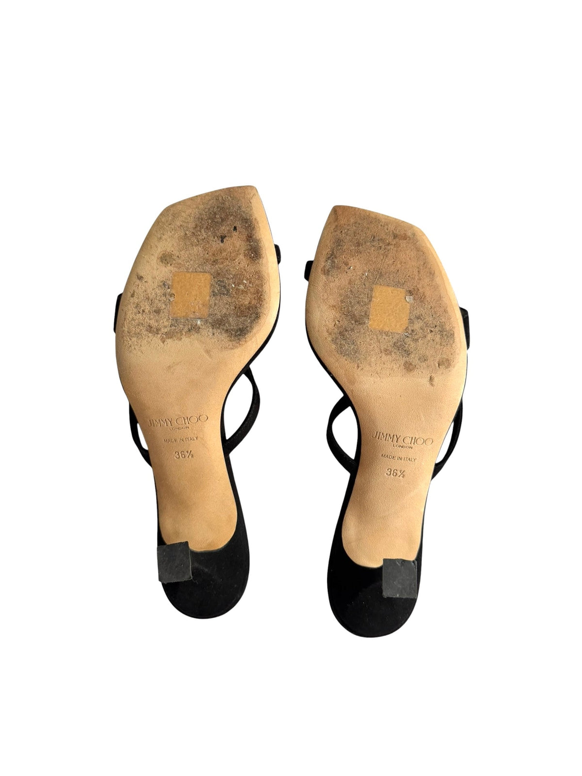 Jimmy Choo black suede flip flop heels (36.5)