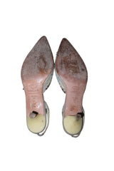 Oscar de la Renta tan floral embroidery slingback heels (9)