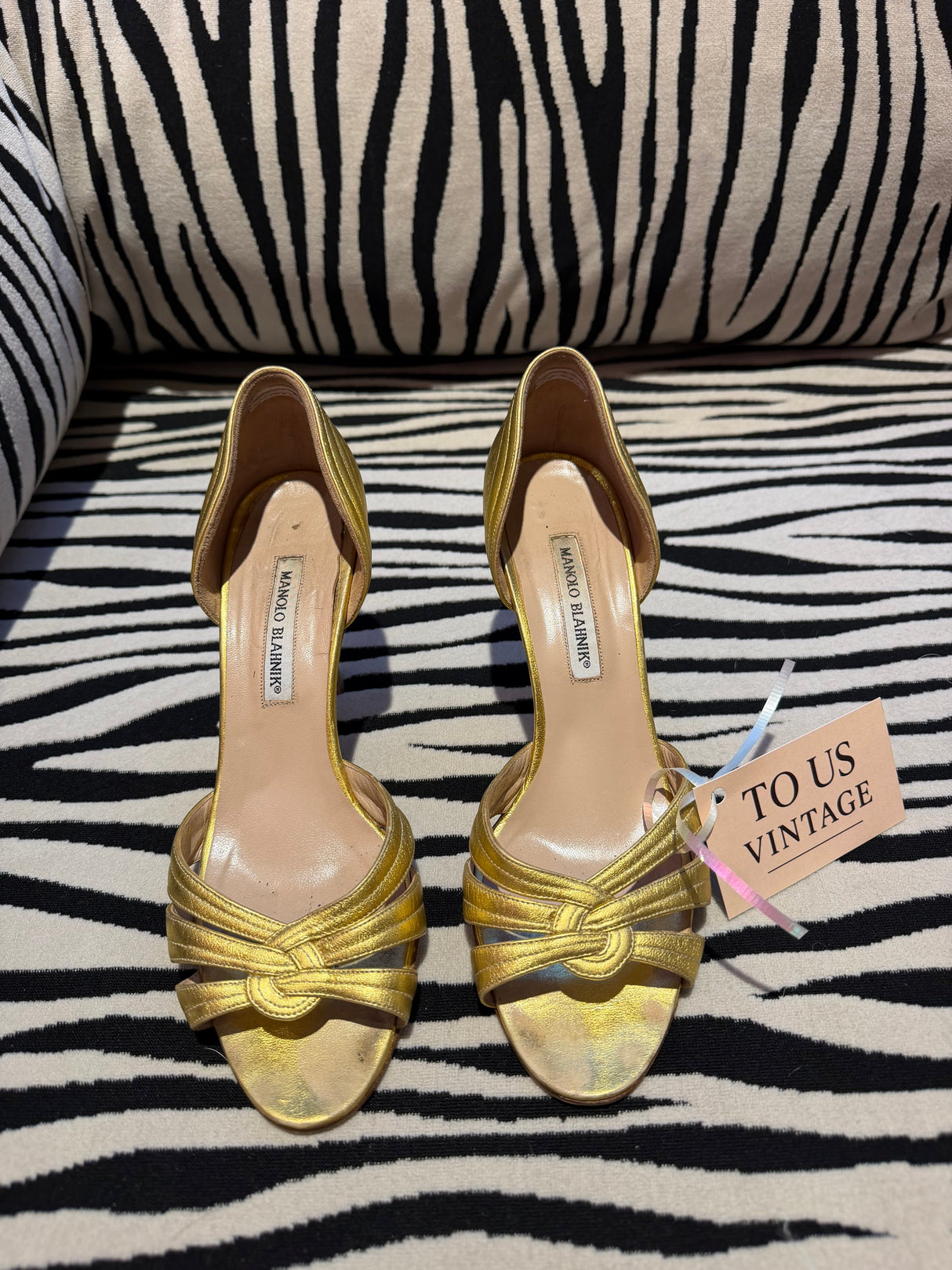 Manolo Blahnik Gold Sandals - TUV #8888