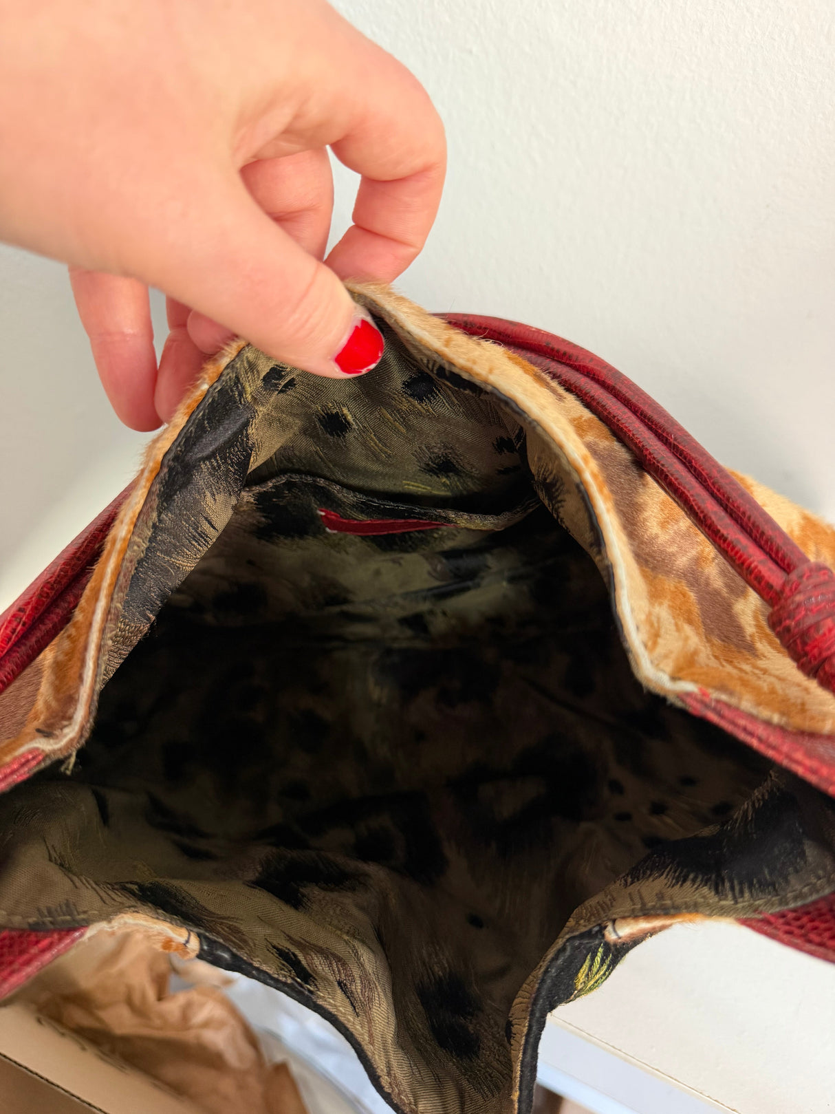 Rare Vintage Valentino Pony Hair V-Ring Hobo