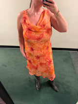 Orange bias cut dress - sku TUV #2444