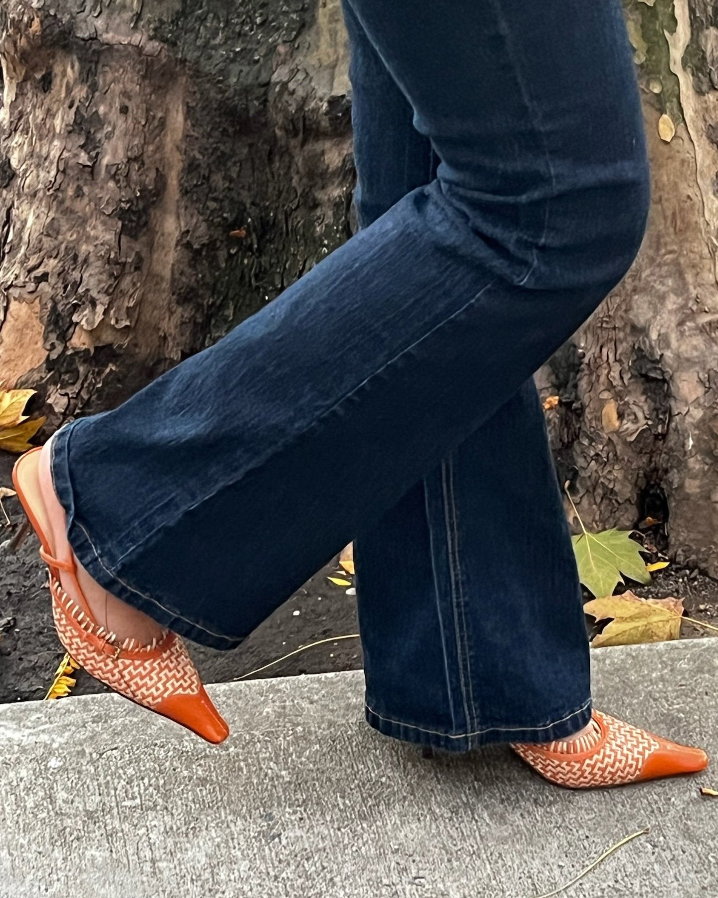 Rare Orange Woven Prada Mule