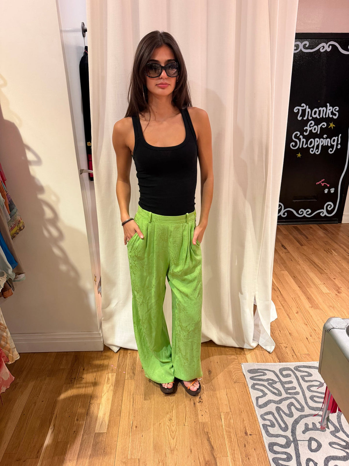 Vintage green YSL silk pants - TUV #12131