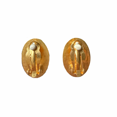 Chanel Vintage Tiger Eye Earrings