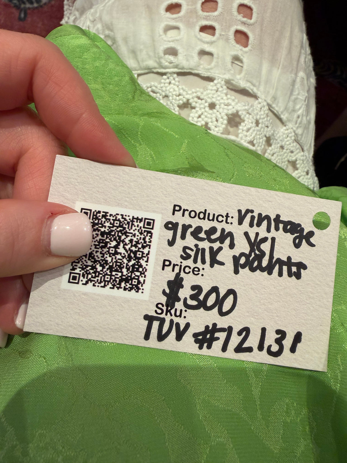 Vintage green YSL silk pants - TUV #12131