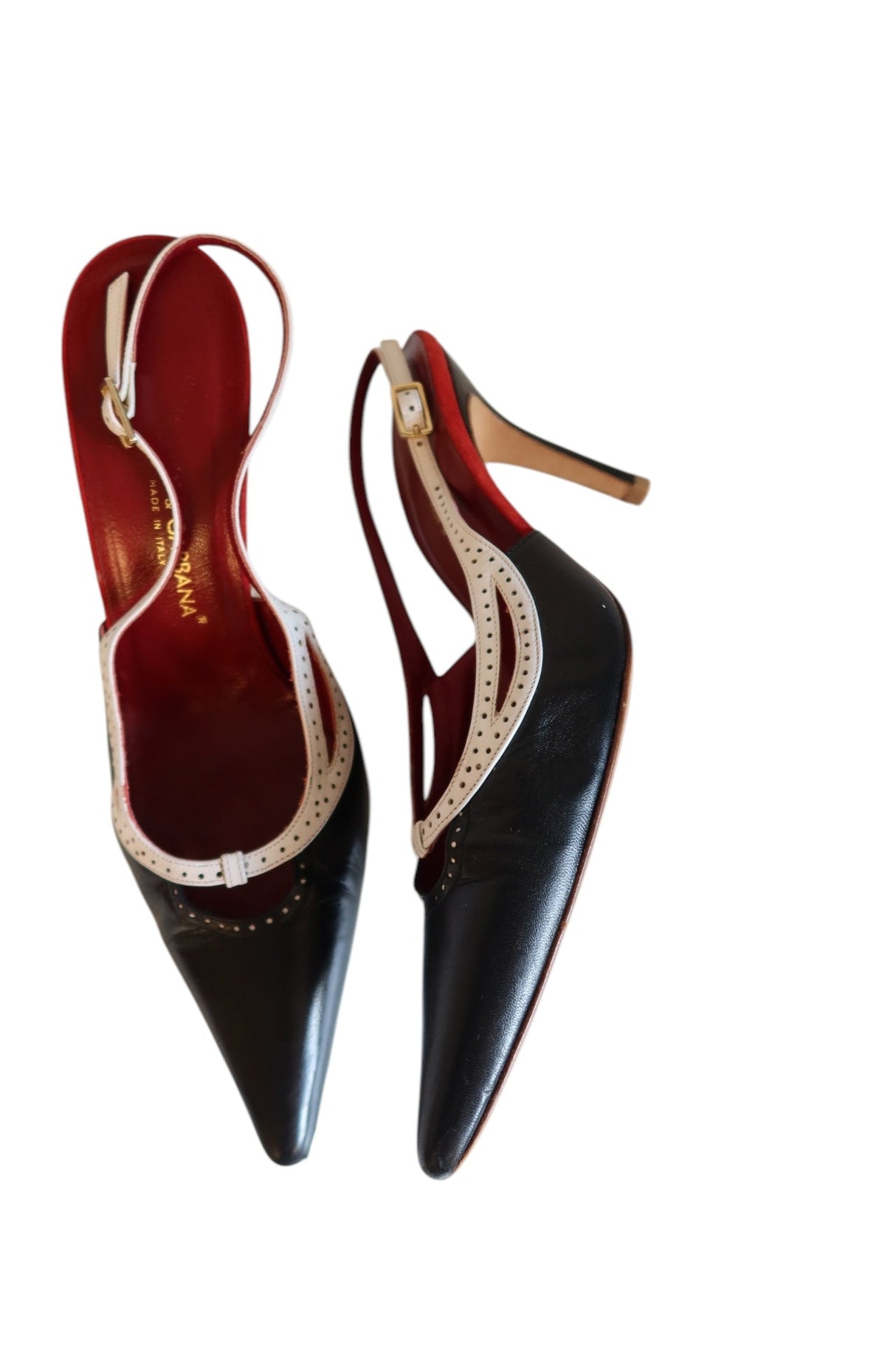 Dolce & Gabbana black and white slingbacks (38)