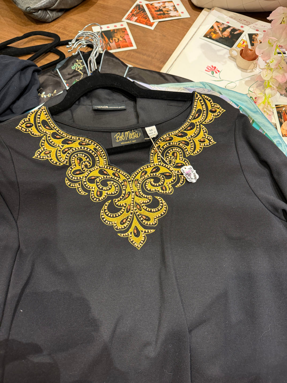 Bob Mackie Black beaded top - sku tuv #400