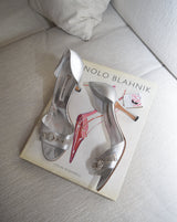Manolo Blahnik Silver Embellished Heels