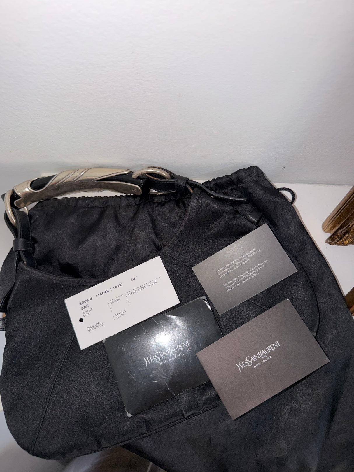 Tom Ford Era Archival Yves Saint Laurent Black Satin Mombasa Bag