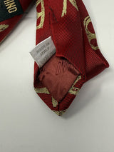 Moschino Burgundy Fax Me Baby Silk Neck Tie