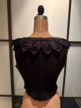 Moschino Black Bustier Leaf Collar Corset
