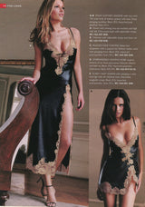 Sweetheart plunging lace trim slip dress