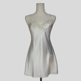 Sweetheart lace trim slip in white