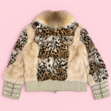 Vintage Animal Print Fur Jacket