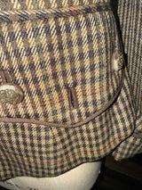 Moschino Size 8 Brown Plaid Equestrian Jacket
