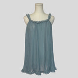 Pleated ruffle babydoll in blue