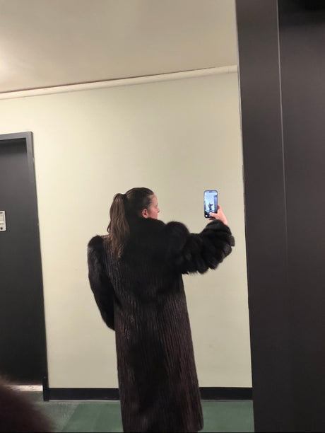 Rare dark mink with fox fur trim TUV #11