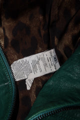 Dolce & Gabbana green leather jacket