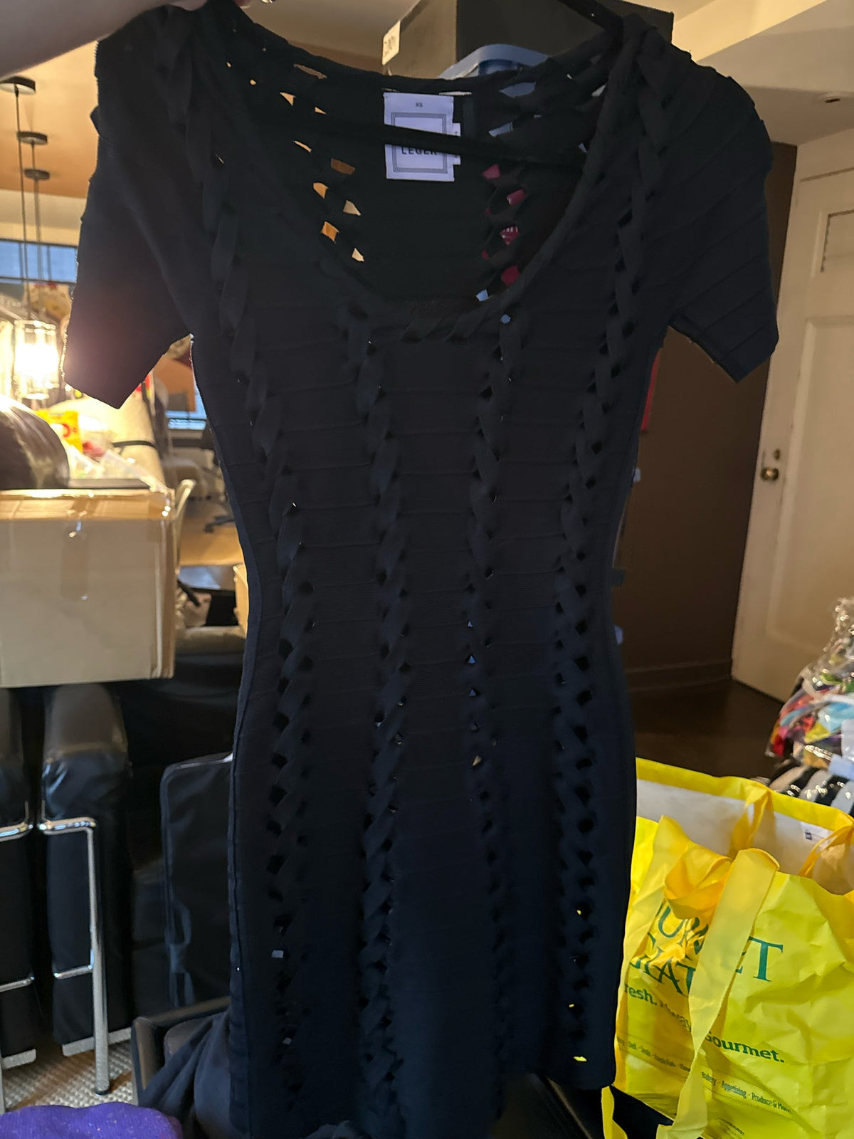 Herve Leger Size XS Black Bandage Dress