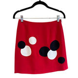 Moschino Size 6 Red & Black Polka Dot Mini Skirt