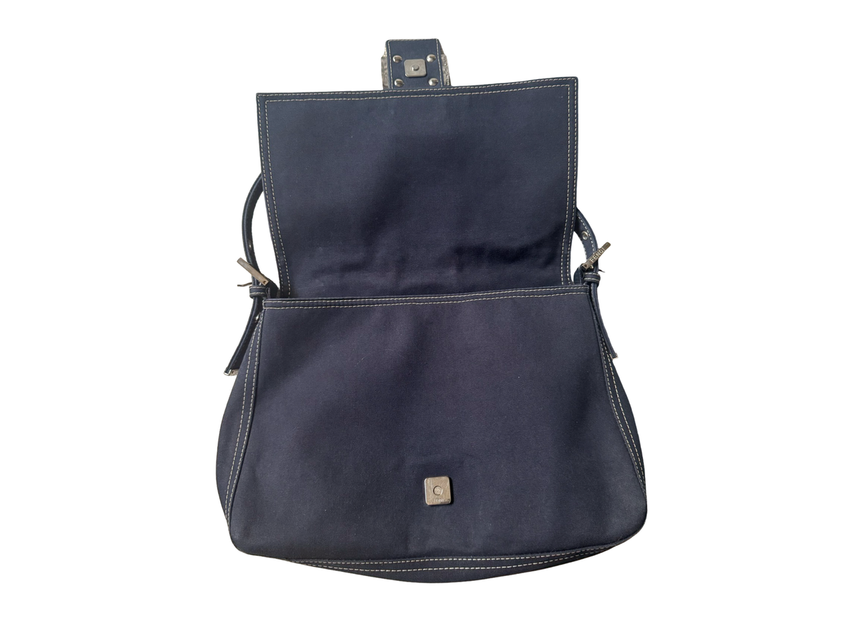 Fendi Mama Baguette Dark Rinse Canvas