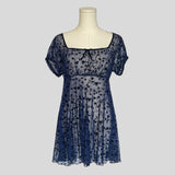 Velvet burnout short sleeve babydoll