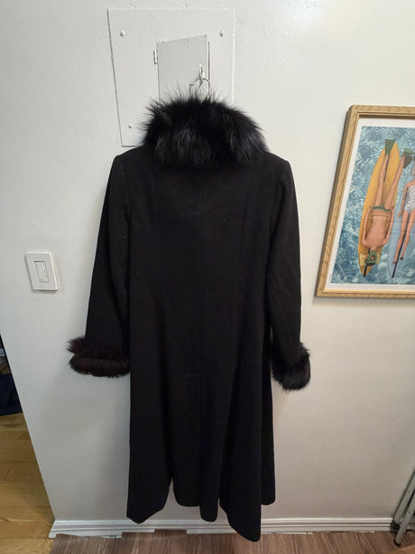 Vintage Steve by Searle cashmere and fox fur trimmed coat
