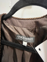 Brown Giorgio Armani Linen Blazer with Braided Detail size 44