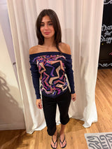 Emilio Pucci purple and pink geometric sweater - SKU tuv #14