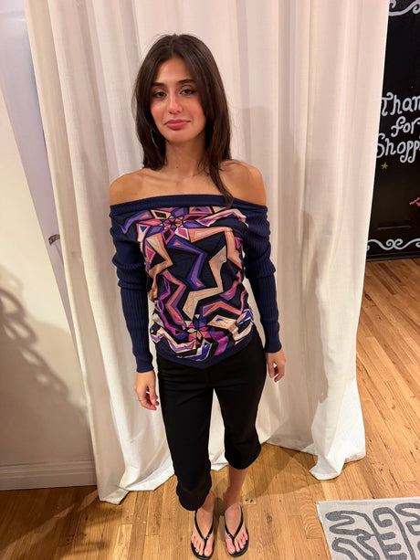 Emilio Pucci purple and pink geometric sweater - SKU tuv #14