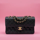 Chanel Double Flap Chain Black Caviar Leather