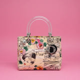 Dior Lady Beige Printed Canvas Handbag