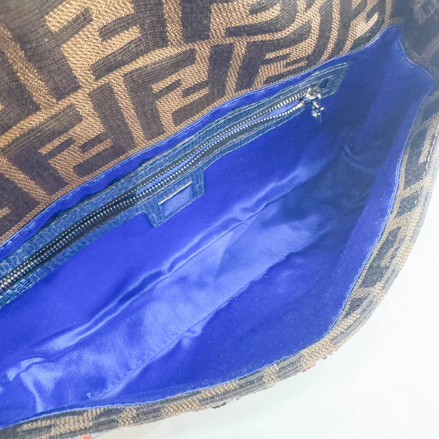 Fendi Baguette Embroidered Zucca Canvas