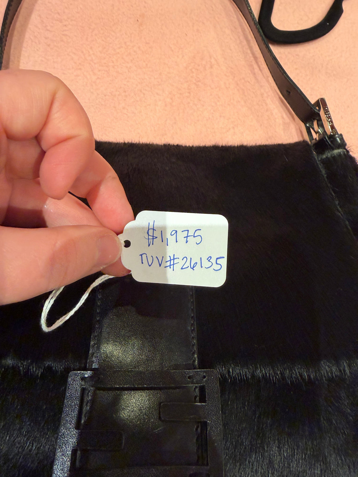 “As Is” Fendi Ponyhair Black Mama Baguette TUV #26135