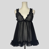 Polka dot ruffled babydoll