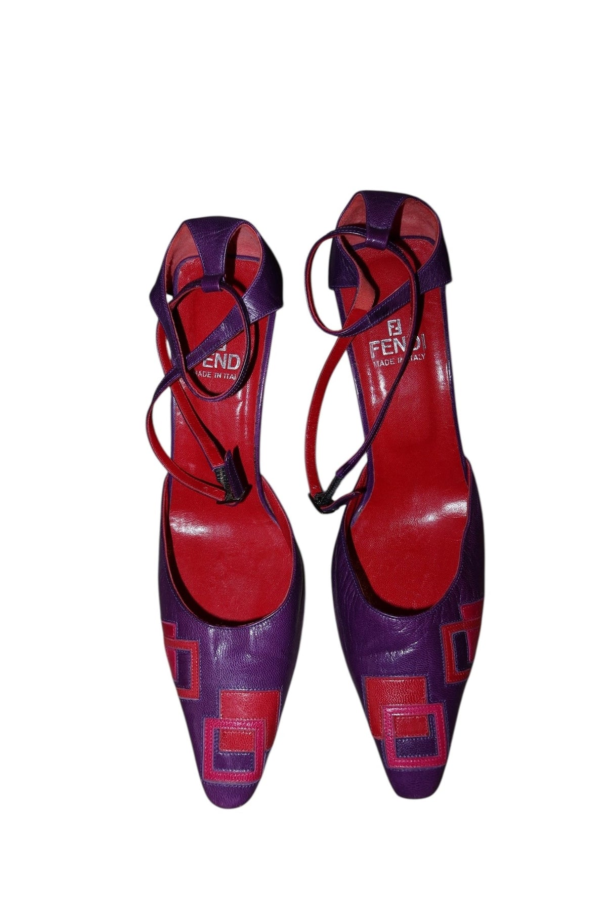 Fendi purple red and pink geometric heels (36)