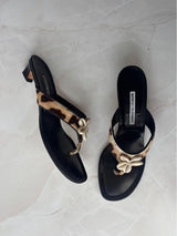 Manolo Blahnik EU 39.5 Leopard Calf Hair Kitten Heel