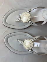 Coach US 8 White Leather Thong Sandal