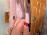 Rare Dior by John Galliano FW 2003 Pink Mongolian fur & Patent Leather Columbus Clutch - runway piece - TUV #88885
