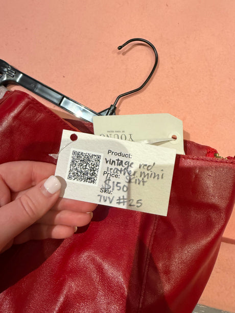 Vintage red leather mini skirt - TUV #25