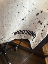 Moschino Black White Silk Dress Scarf